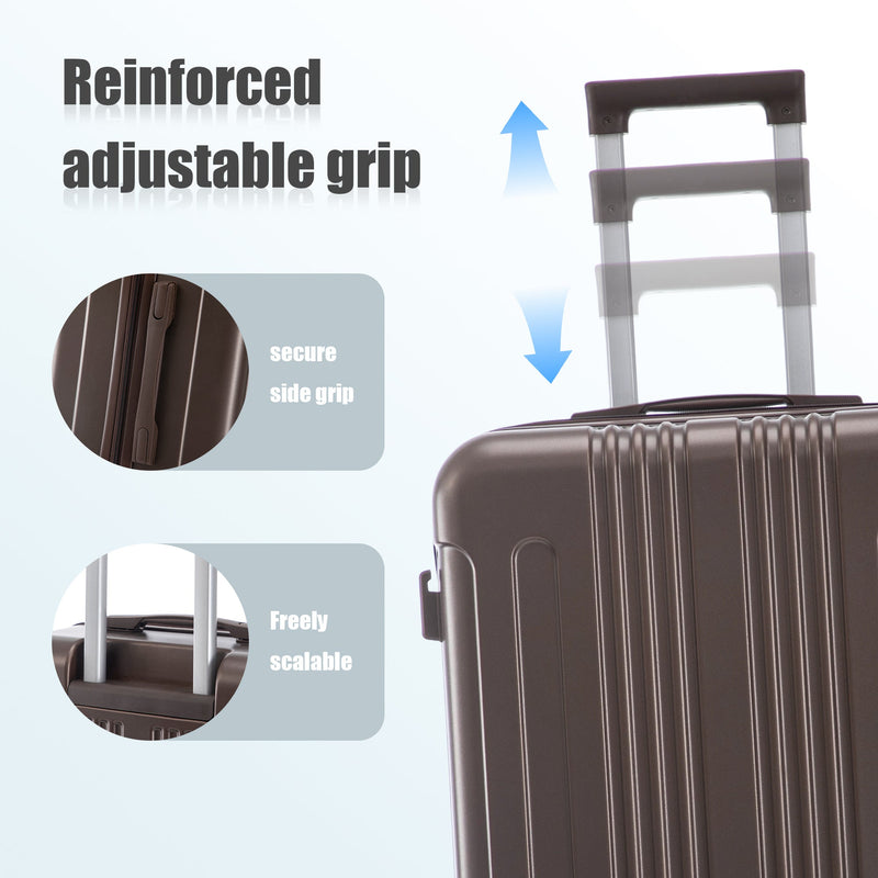 3 Piece ABS Spinner Wheel Luggage Set with Spinner Wheels - Brown, photo 9 of 27