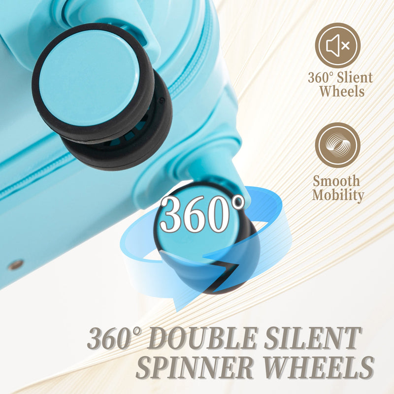 HIFINE Tourist 3-Piece ABS Spinner Wheel Luggage Set (Blue), photo 11 of 28
