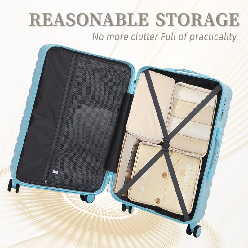 HIFINE Tourist 3-Piece ABS Spinner Wheel Luggage Set (Blue), photo 12 of 28