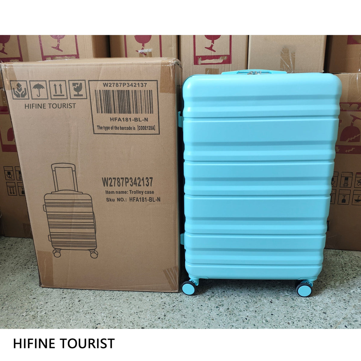 HIFINE Tourist 3-Piece ABS Spinner Wheel Luggage Set (Blue), photo 27 of 28