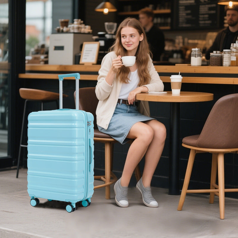 HIFINE Tourist 3-Piece ABS Spinner Wheel Luggage Set (Blue), photo 4 of 28