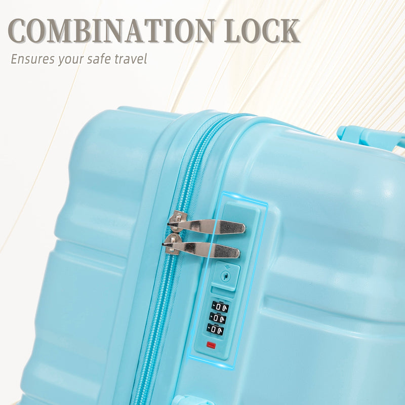 HIFINE Tourist 3-Piece ABS Spinner Wheel Luggage Set (Blue), photo 8 of 28