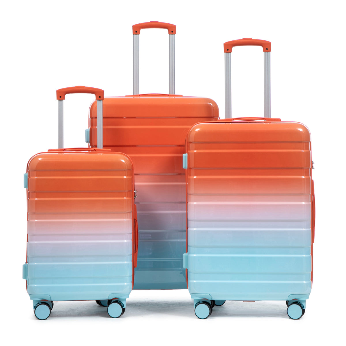 3-Piece Spinner Wheel Luggage Set with Silent Wheels - Blue Red, photo 21 of 26