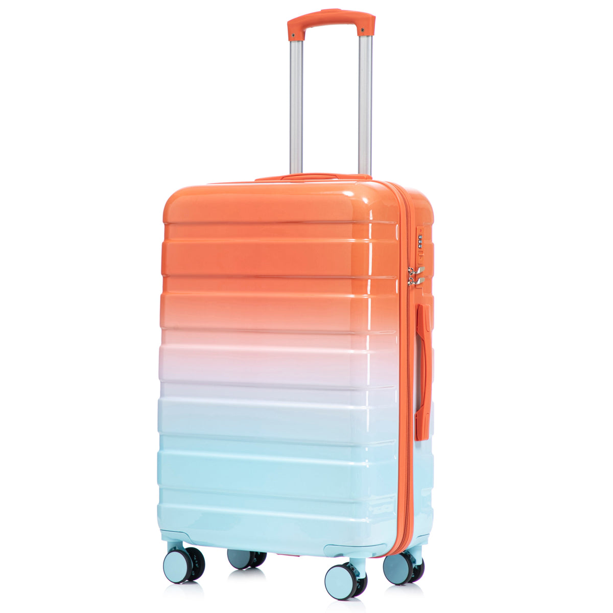3-Piece Spinner Wheel Luggage Set with Silent Wheels - Blue Red, photo 26 of 26