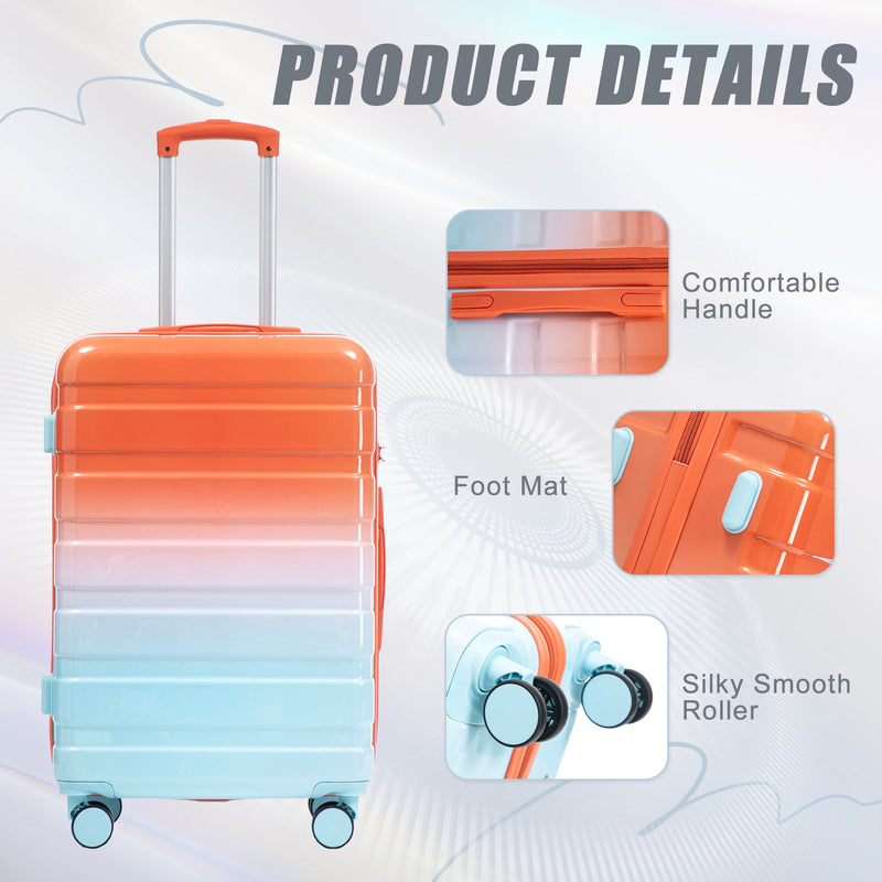 3-Piece Spinner Wheel Luggage Set with Silent Wheels - Blue Red, photo 4 of 26