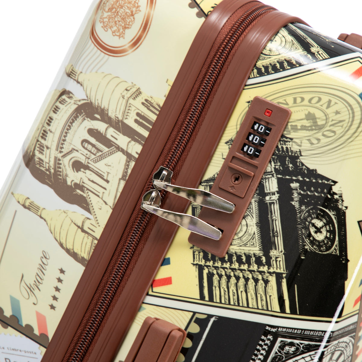 3-Piece Spinner Wheel Luggage Set with Waterproof Polycarbonate Shell - Black Vintage, photo 16 of 26