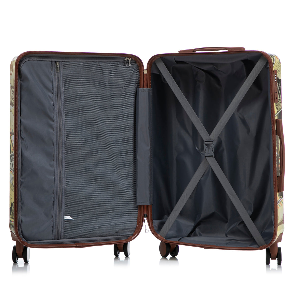 3-Piece Spinner Wheel Luggage Set with Waterproof Polycarbonate Shell - Black Vintage, photo 18 of 26