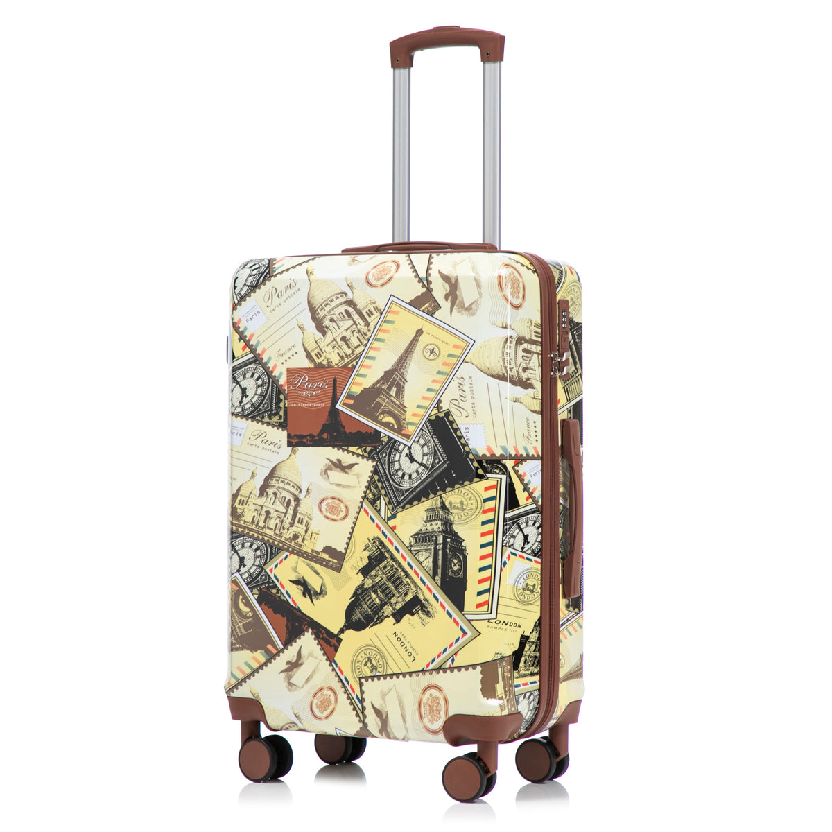 3-Piece Spinner Wheel Luggage Set with Waterproof Polycarbonate Shell - Black Vintage, photo 25 of 26