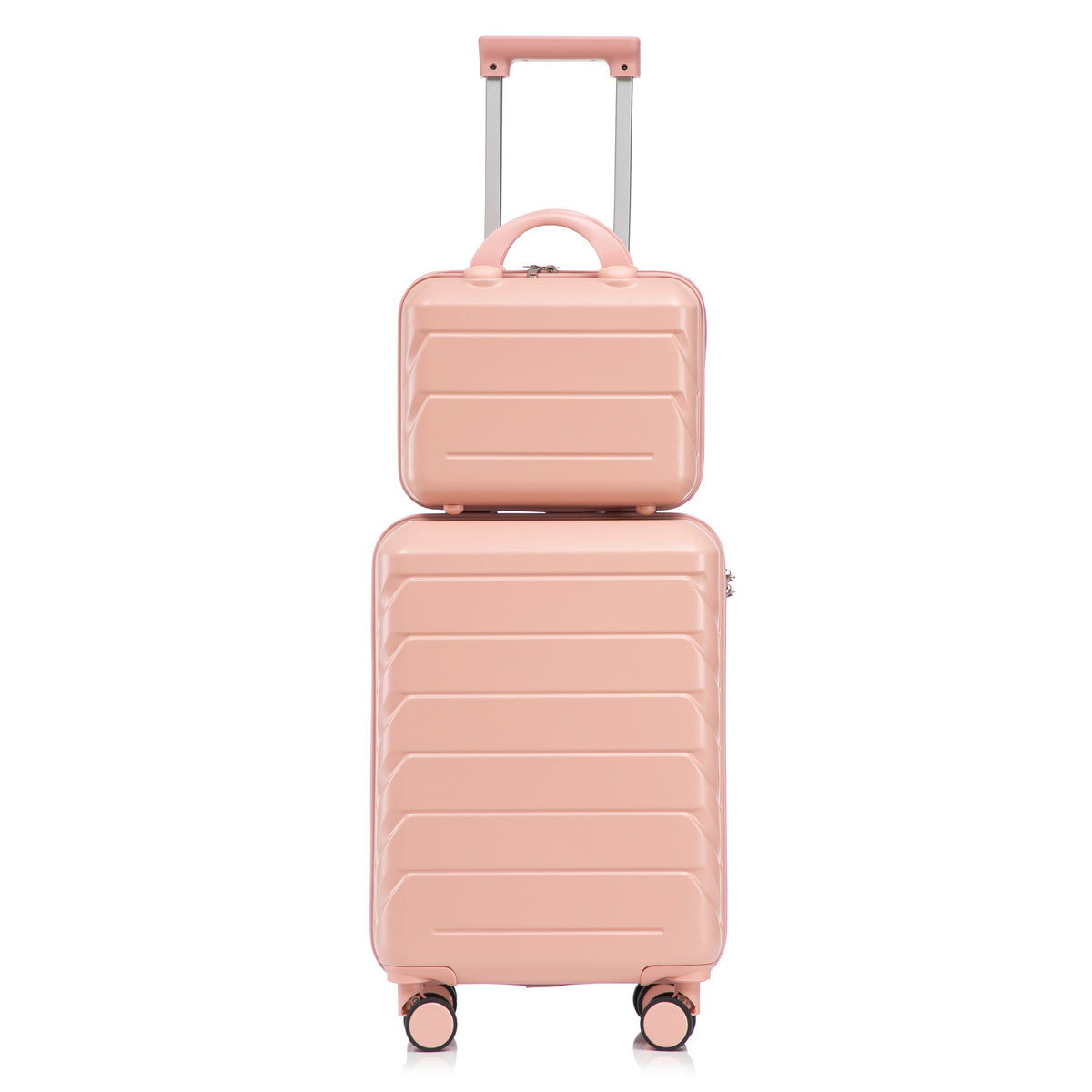 ABS 2-Piece Luggage Set with Spinner Wheels and Combination Lock - Pink, photo 13 of 38