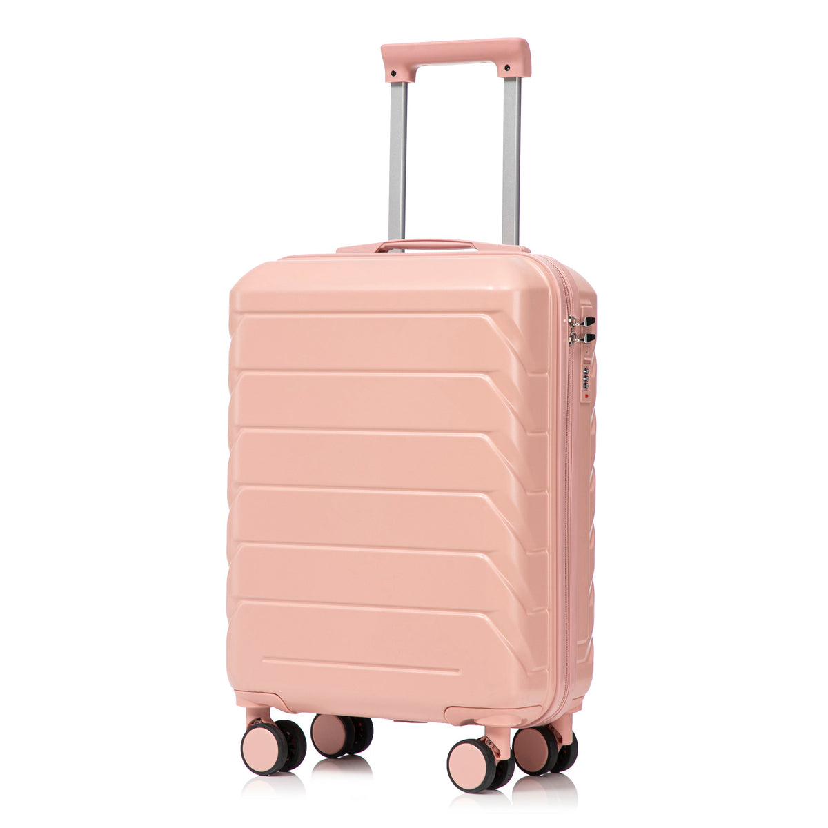 ABS 2-Piece Luggage Set with Spinner Wheels and Combination Lock - Pink, photo 17 of 38
