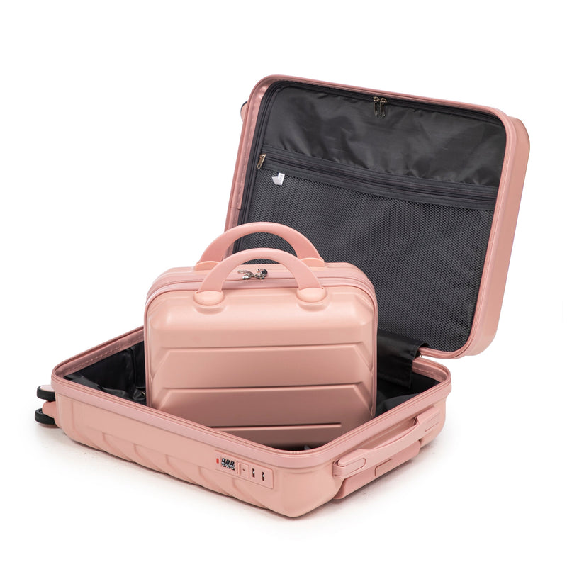 ABS 2-Piece Luggage Set with Spinner Wheels and Combination Lock - Pink, photo 20 of 38