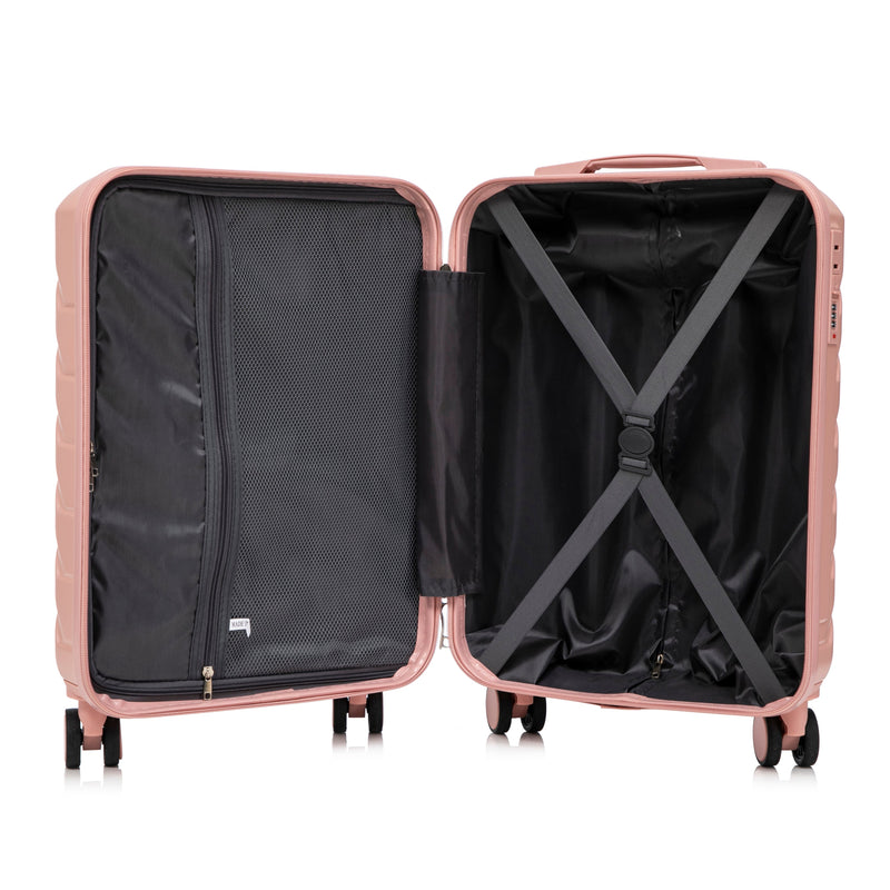 ABS 2-Piece Luggage Set with Spinner Wheels and Combination Lock - Pink, photo 38 of 38