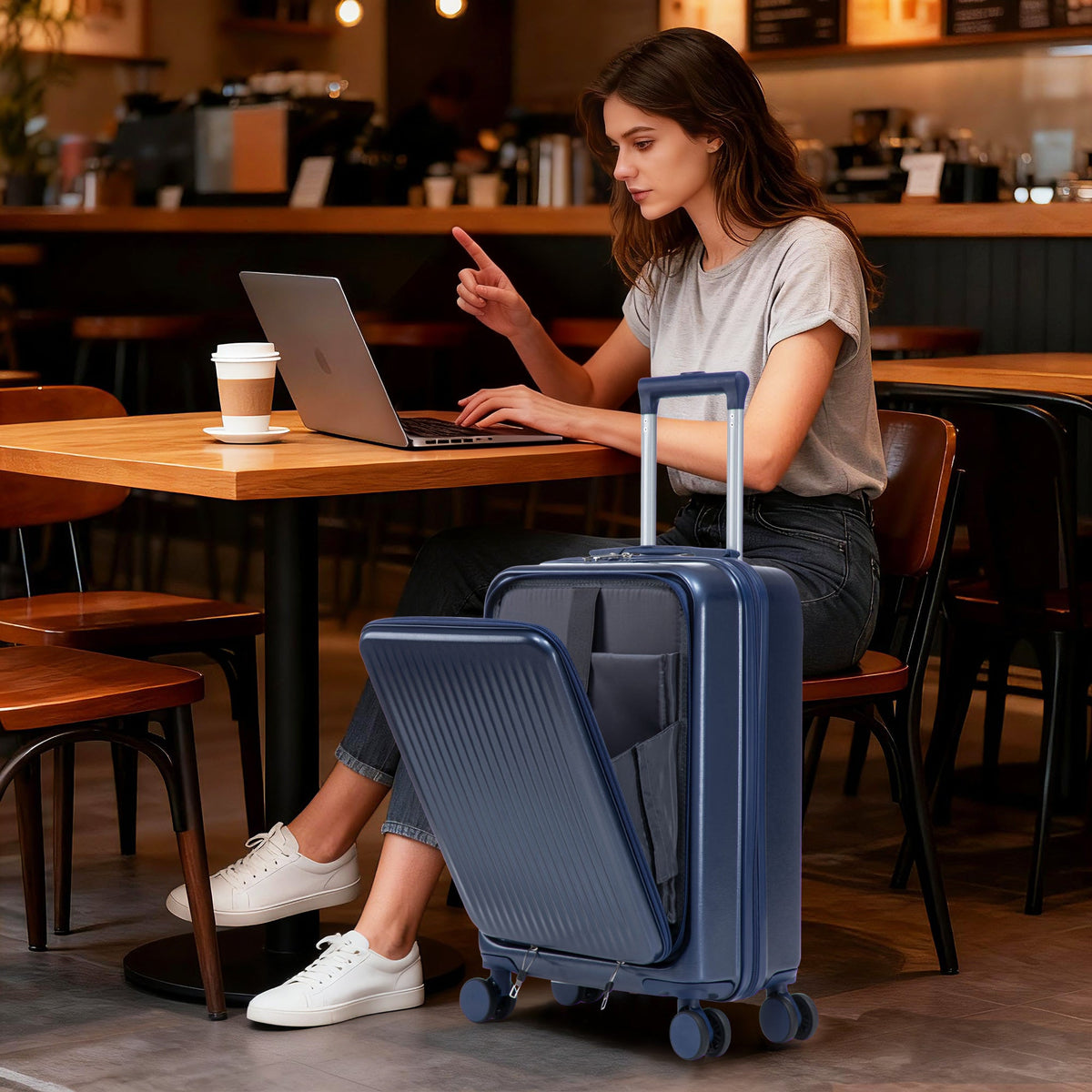 ABS Spinner Luggage Set with Combination Lock - Navy, photo 13 of 47