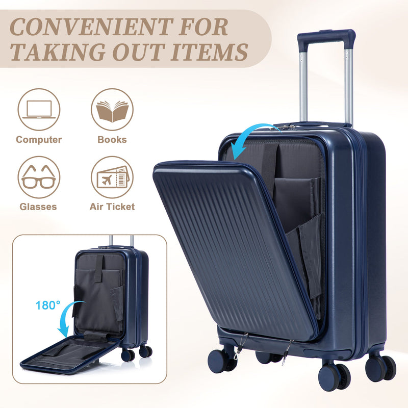 ABS Spinner Luggage Set with Combination Lock - Navy, photo 3 of 47