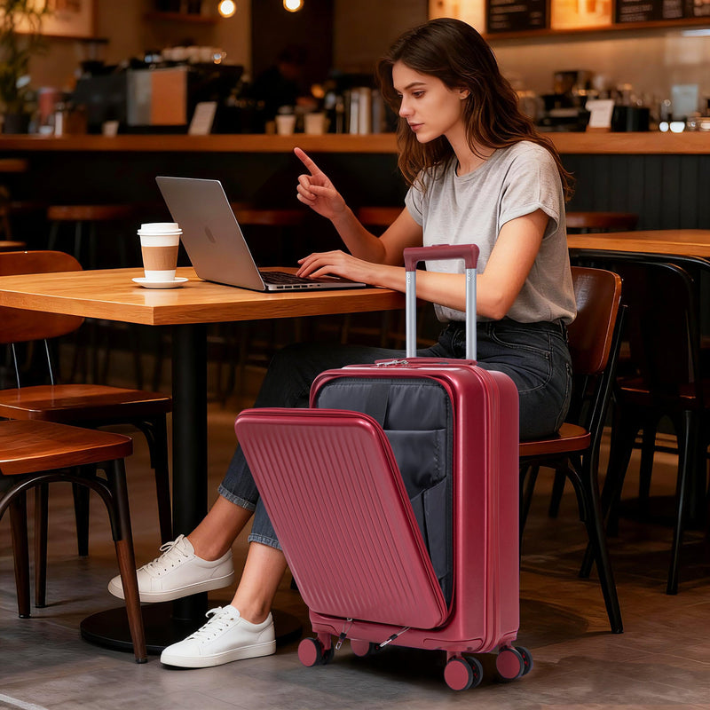 ABS Spinner Wheel Luggage Set with Combination Lock - Red, photo 13 of 47