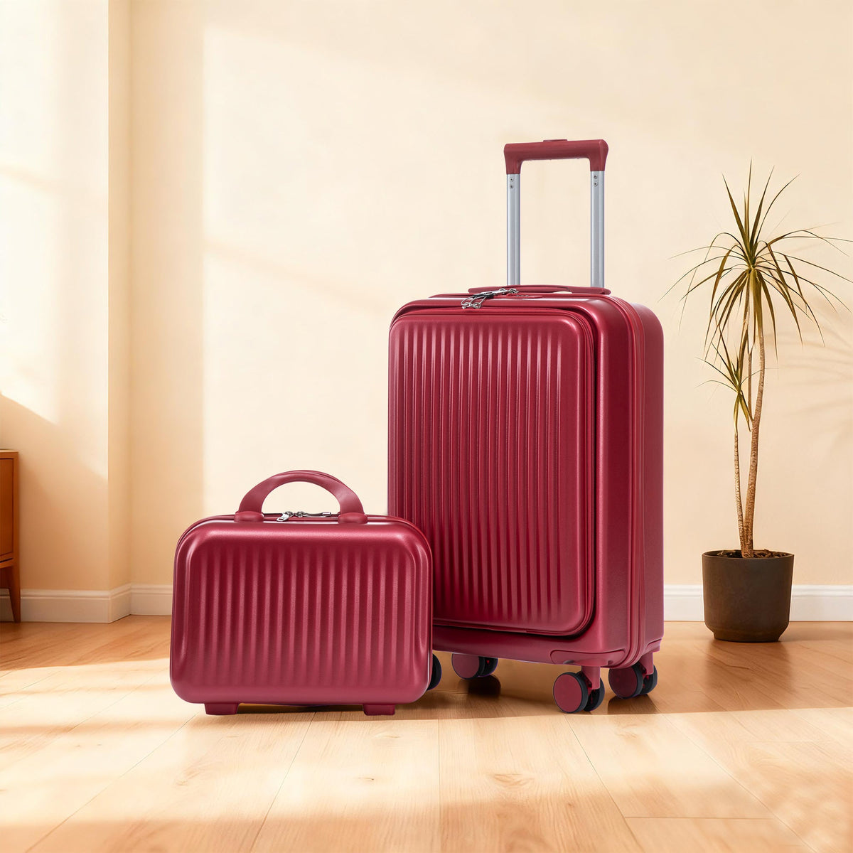 ABS Spinner Wheel Luggage Set with Combination Lock - Red, photo 14 of 47