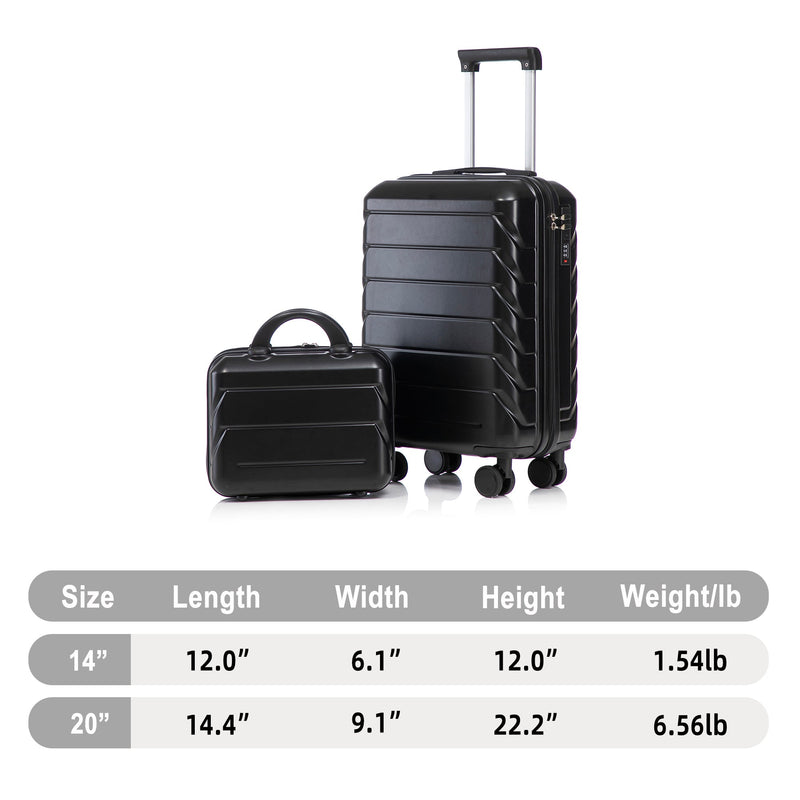 ABS Spinner Wheel Luggage Set with Combination Lock - Black, photo 3 of 38