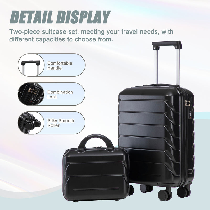 ABS Spinner Wheel Luggage Set with Combination Lock - Black, photo 8 of 38