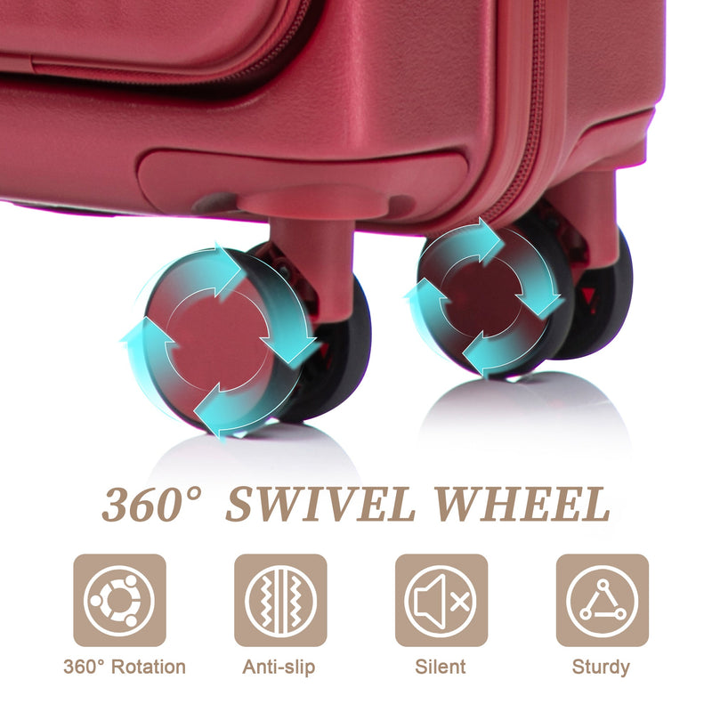 ABS Spinner Wheel Luggage Set with Combination Lock - Red, photo 8 of 47