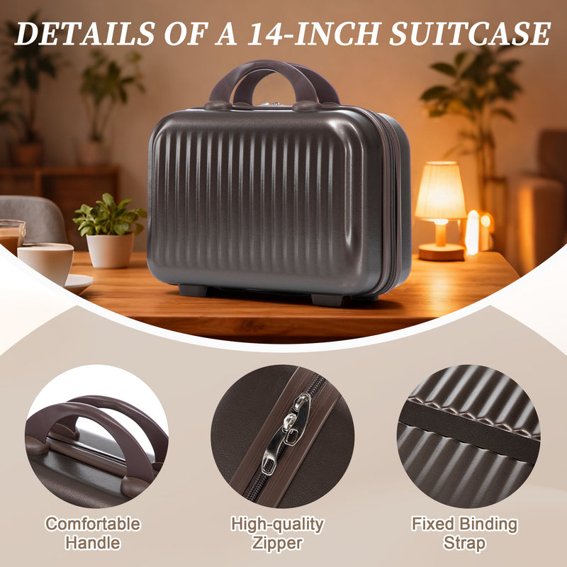 ABS Spinner Wheel Luggage Set with Cosmetic Case - Brown, photo 10 of 47