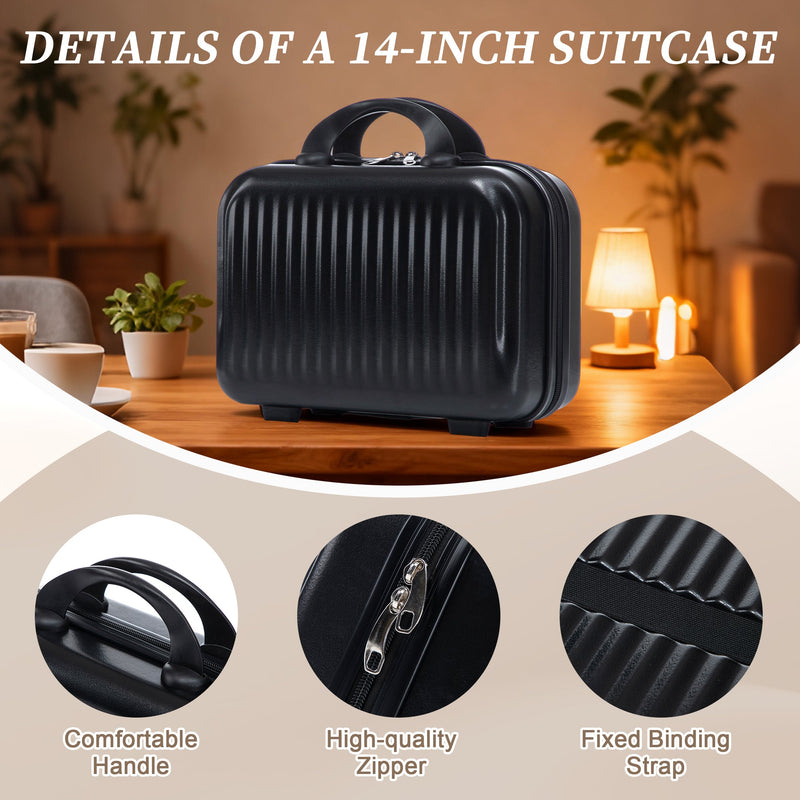 ABS Spinner Wheel Luggage Set with Cosmetic Case - Black, photo 10 of 47