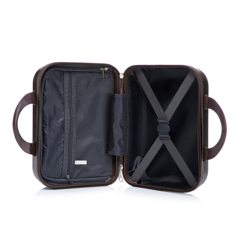 ABS Spinner Wheel Luggage Set with Cosmetic Case - Brown, photo 25 of 47