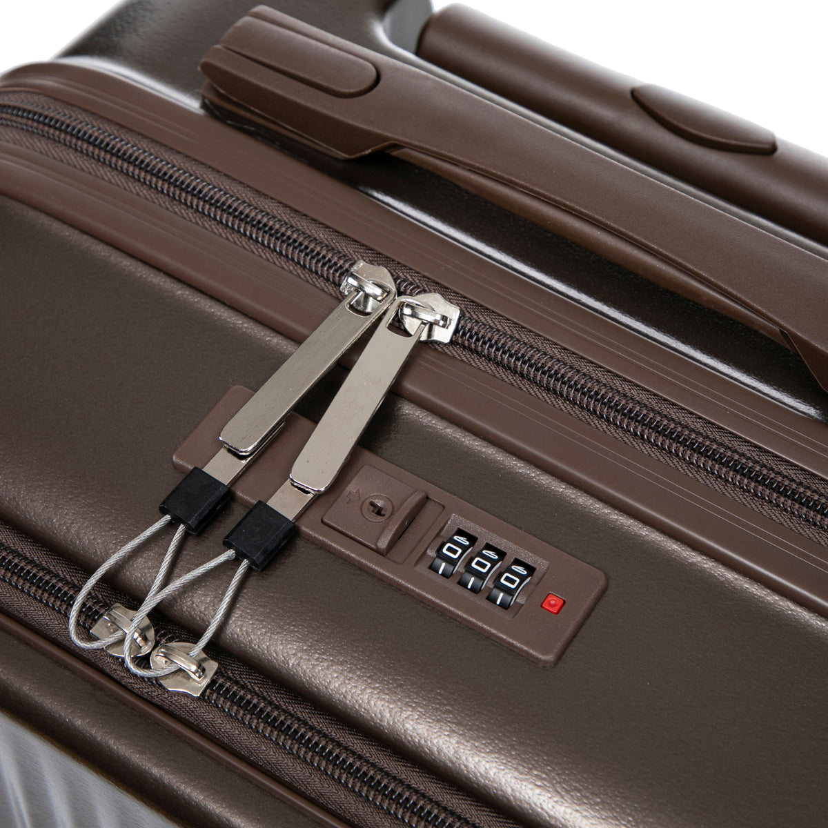 ABS Spinner Wheel Luggage Set with Cosmetic Case - Brown, photo 34 of 47