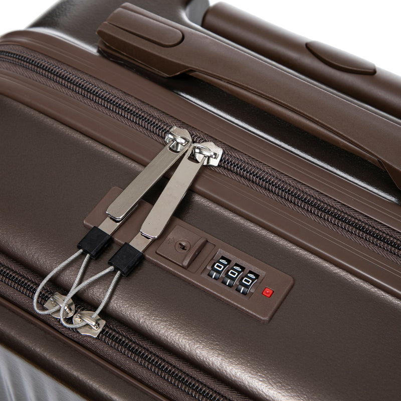 ABS Spinner Wheel Luggage Set with Cosmetic Case - Brown, photo 34 of 47