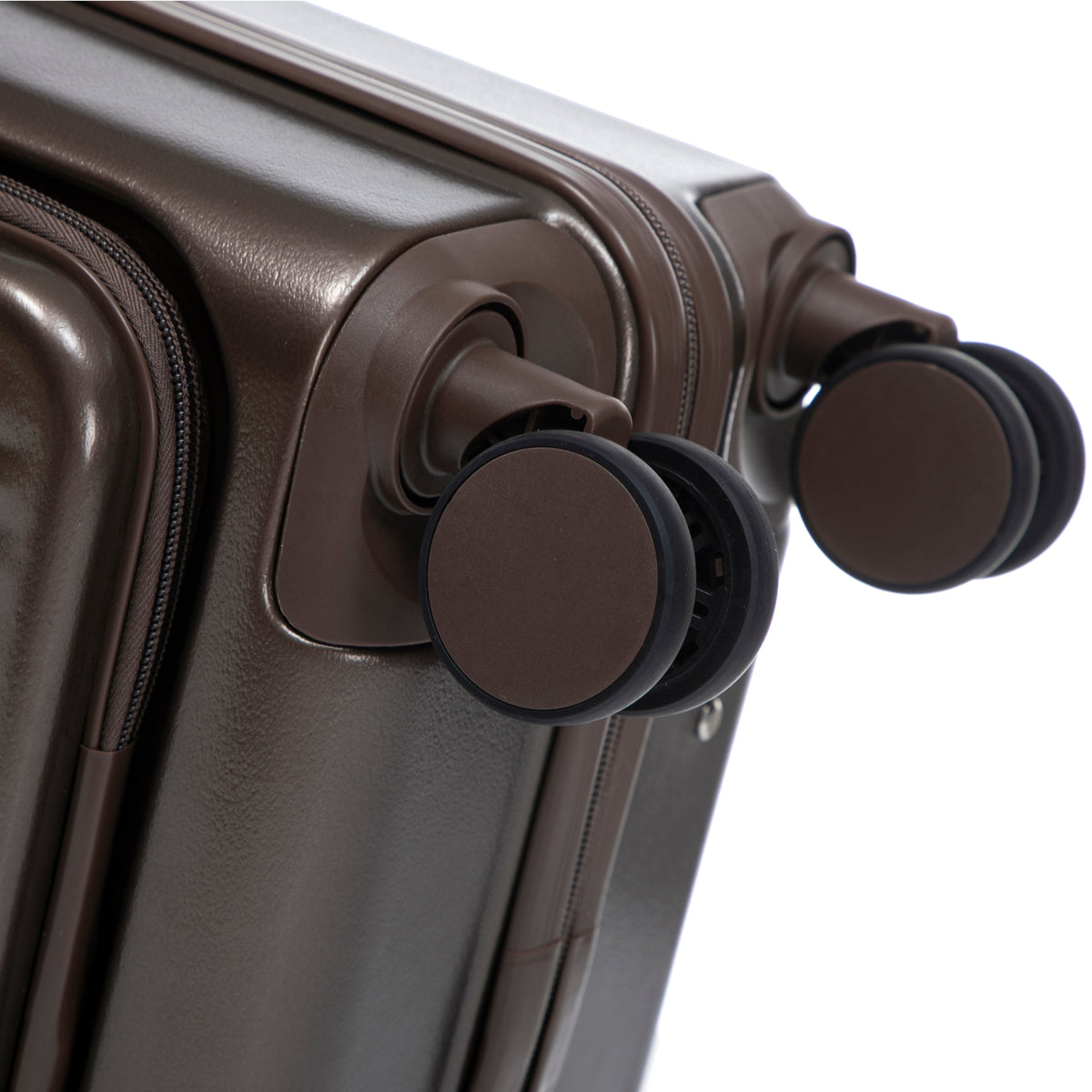 ABS Spinner Wheel Luggage Set with Cosmetic Case - Brown, photo 35 of 47