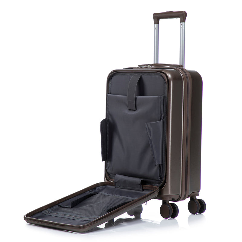 ABS Spinner Wheel Luggage Set with Cosmetic Case - Brown, photo 45 of 47