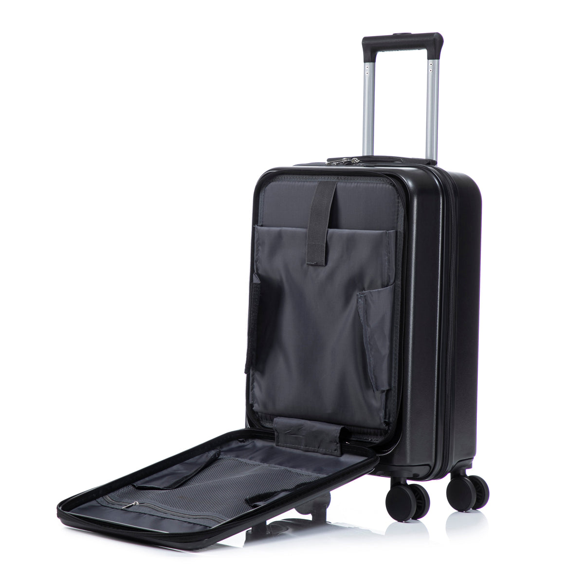 ABS Spinner Wheel Luggage Set with Cosmetic Case - Black, photo 46 of 47