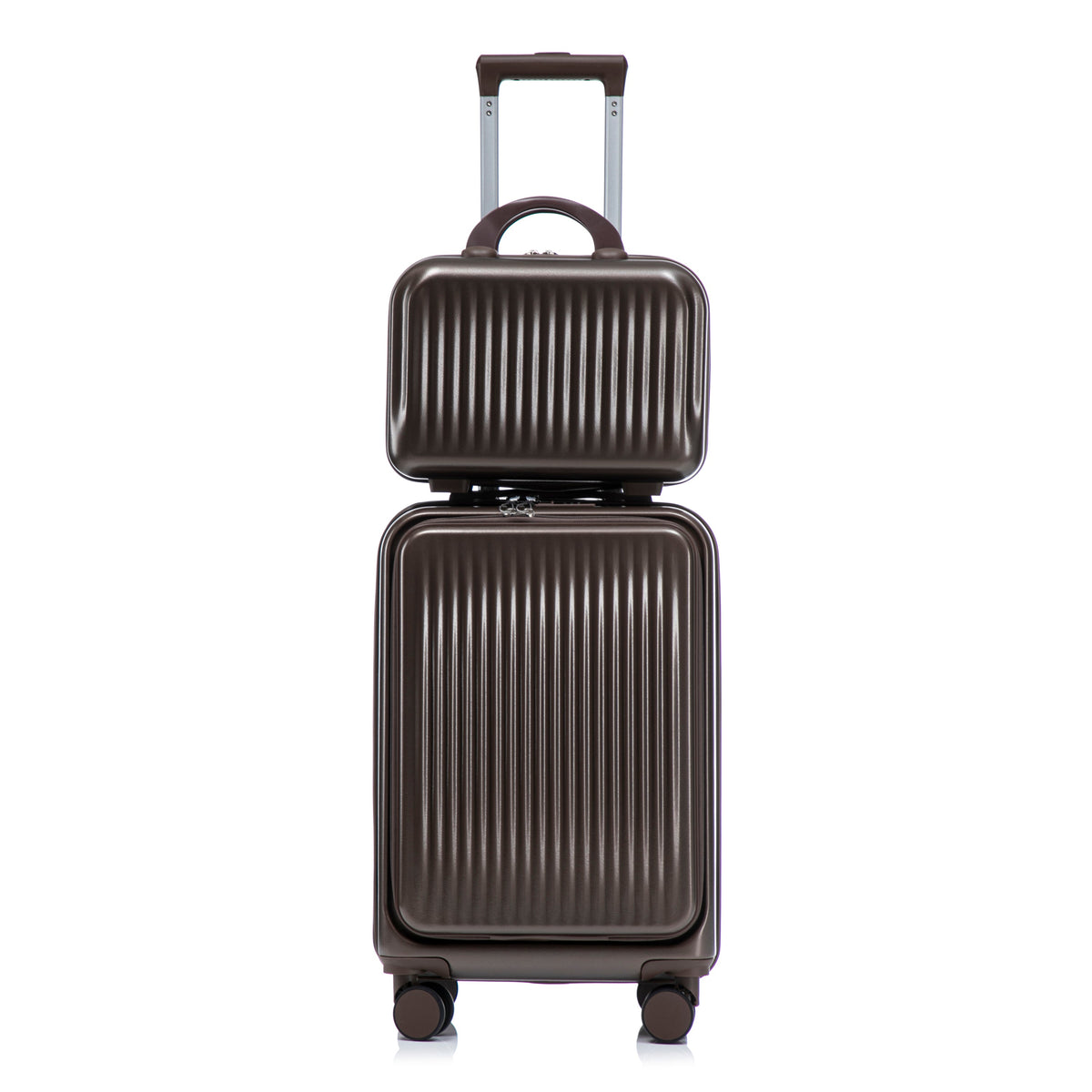 ABS Spinner Wheel Luggage Set with Cosmetic Case - Brown, photo 47 of 47