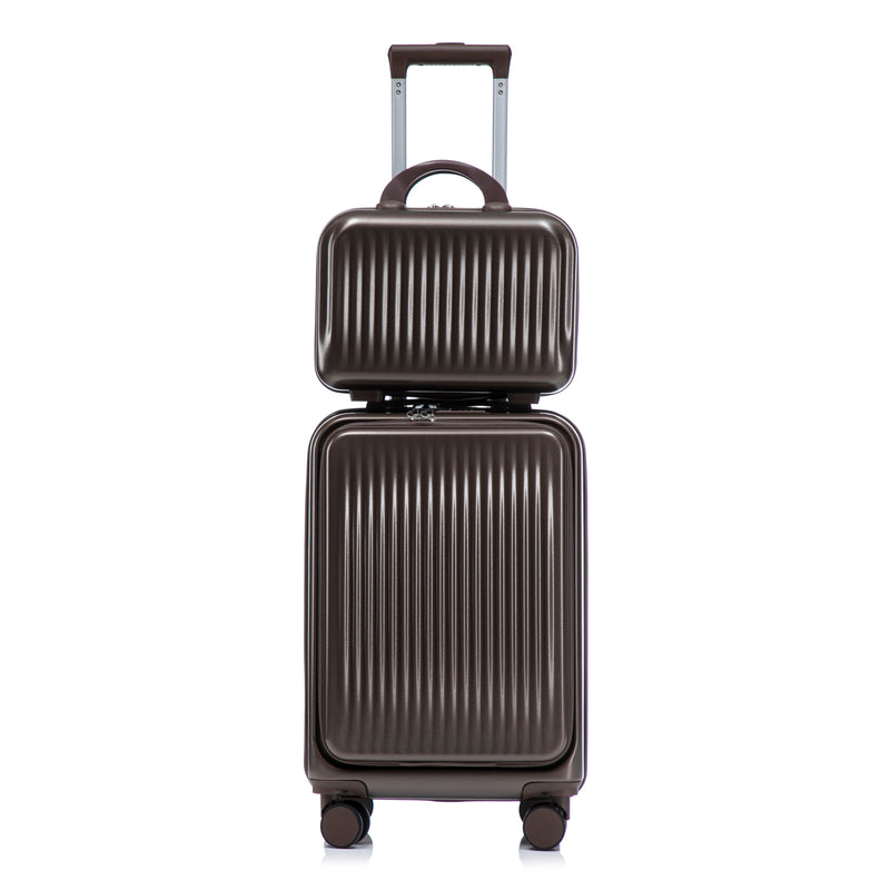 ABS Spinner Wheel Luggage Set with Cosmetic Case - Brown, photo 47 of 47