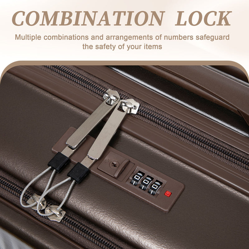 ABS Spinner Wheel Luggage Set with Cosmetic Case - Brown, photo 7 of 47