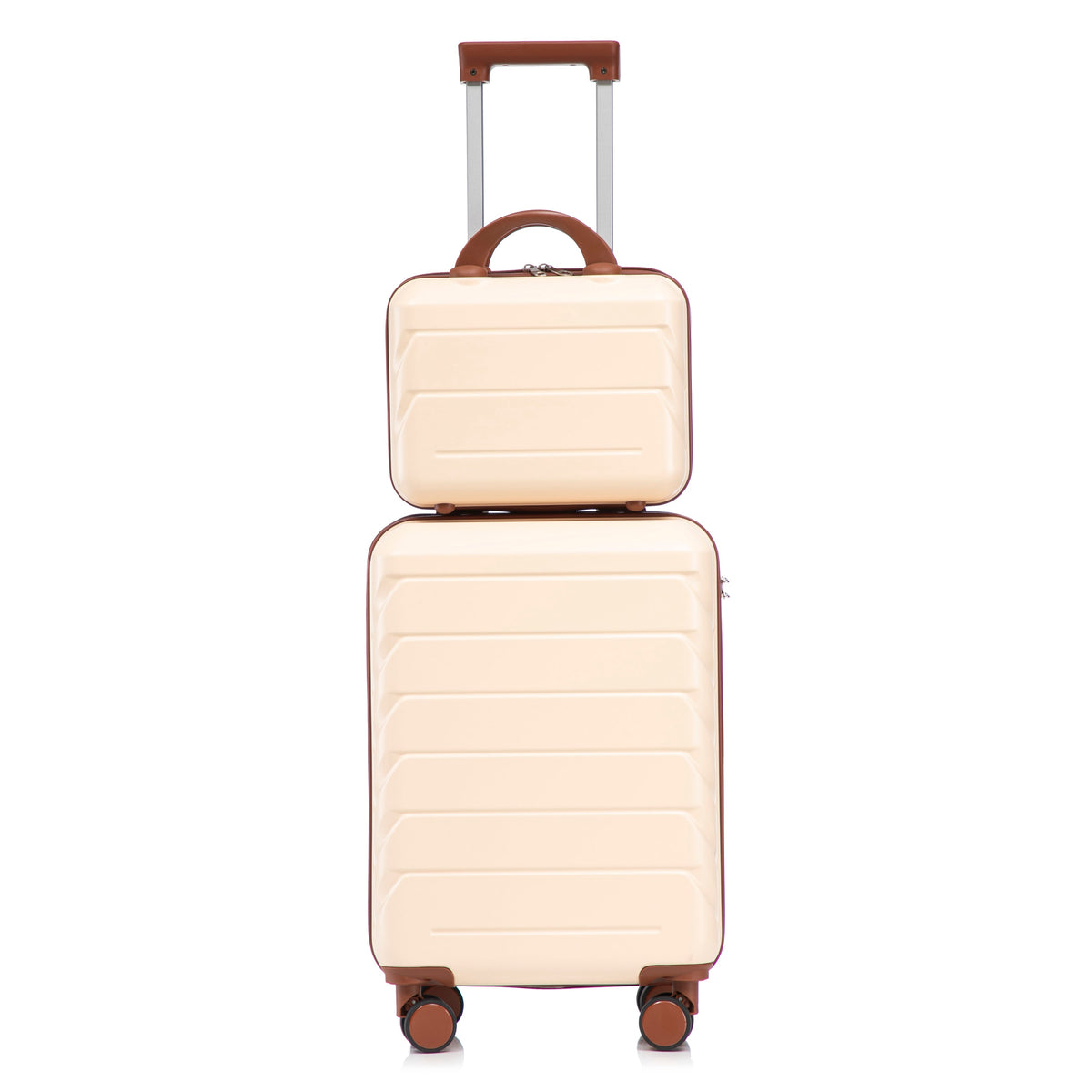 Beige 2-Piece Spinner Luggage Set with Hard Shell - Beige, photo 13 of 38