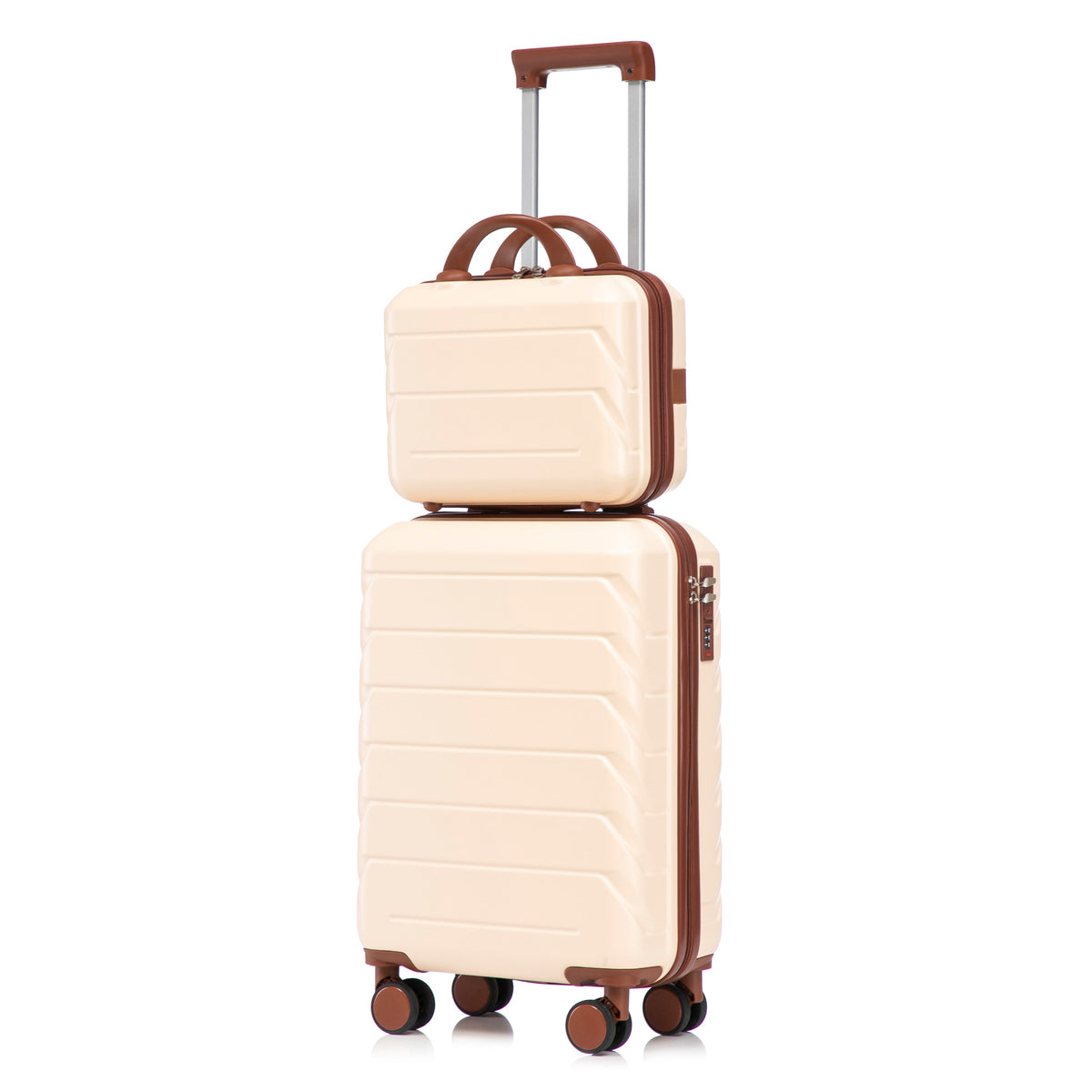 Beige 2-Piece Spinner Luggage Set with Hard Shell - Beige, photo 14 of 38