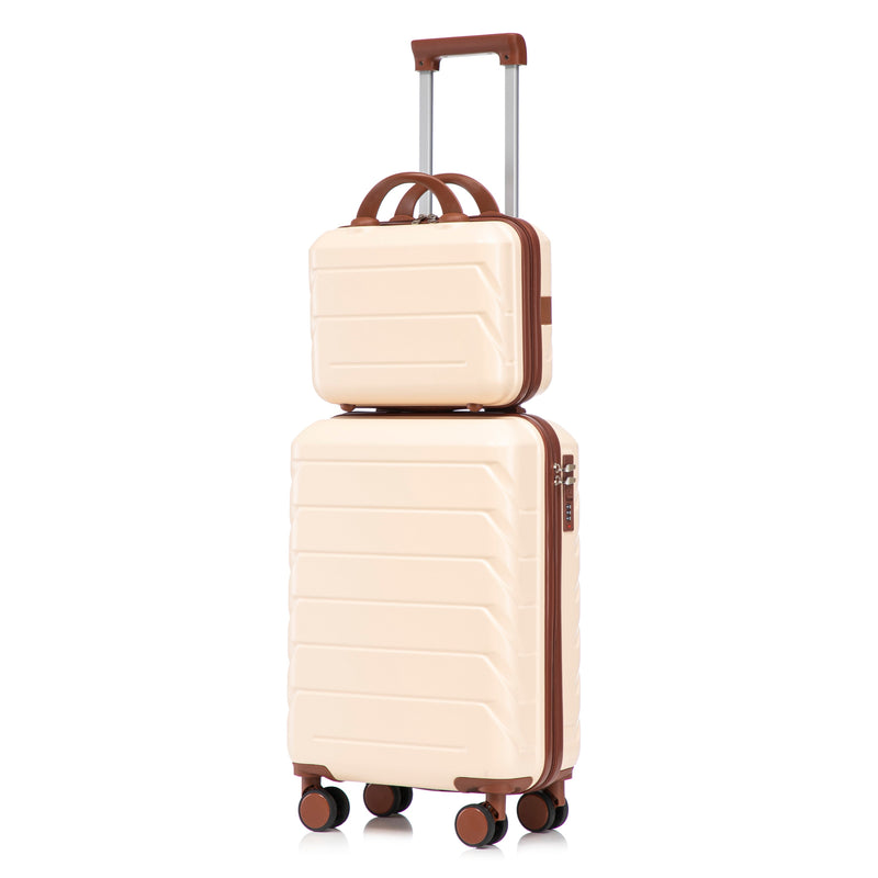 Beige 2-Piece Spinner Luggage Set with Hard Shell - Beige, photo 14 of 38