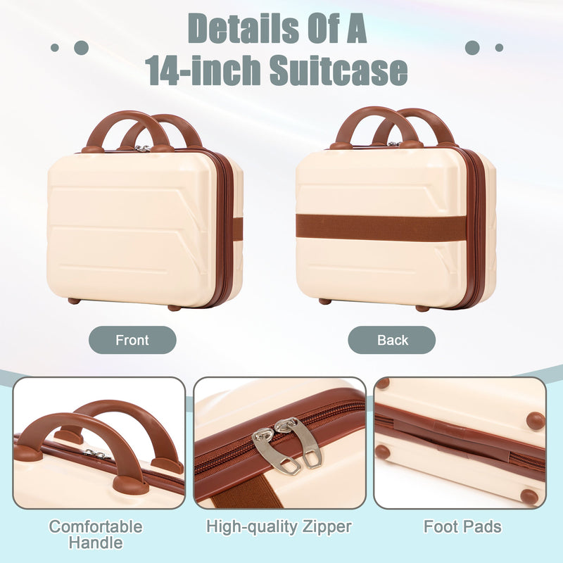Beige 2-Piece Spinner Luggage Set with Hard Shell - Beige, photo 7 of 38