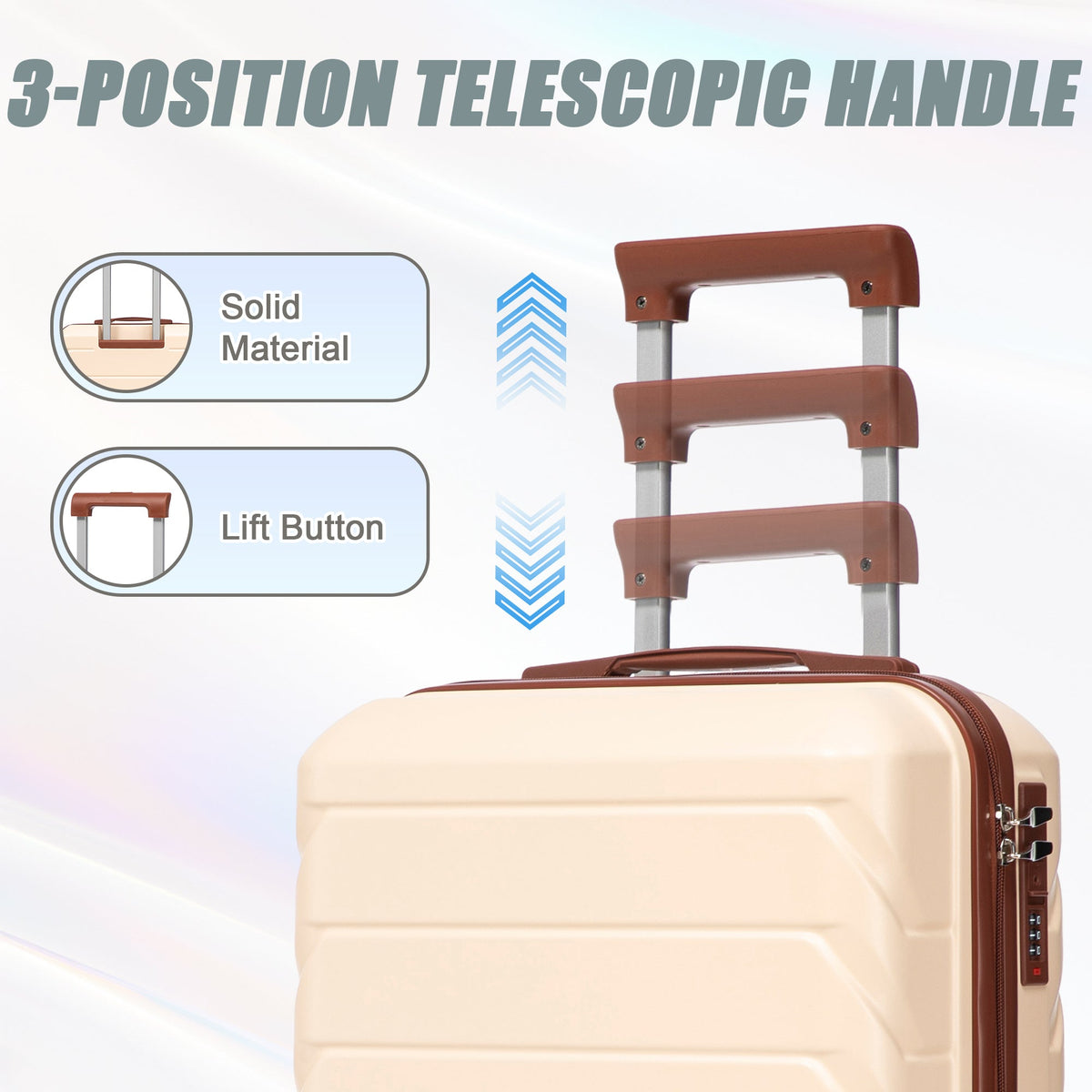 Beige 2-Piece Spinner Luggage Set with Hard Shell - Beige, photo 9 of 38
