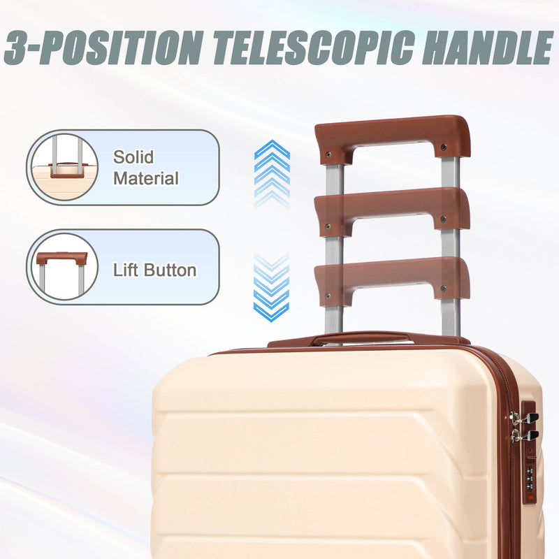 Beige 2-Piece Spinner Luggage Set with Hard Shell - Beige, photo 9 of 38