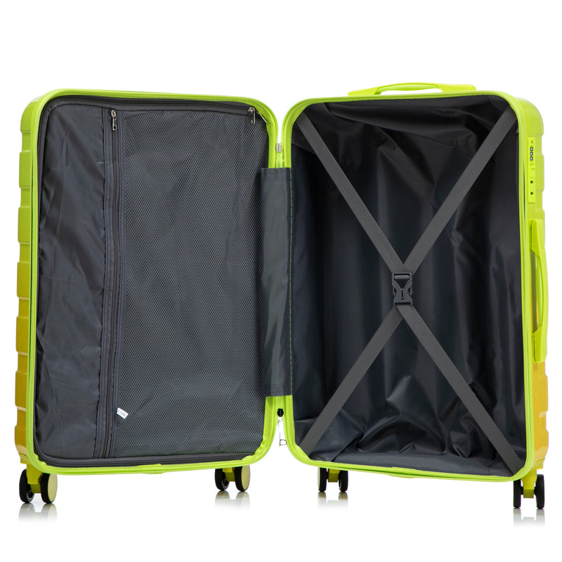PC Spinner Wheel Luggage Set with 360° Wheels - Green + Yellow, photo 18 of 26