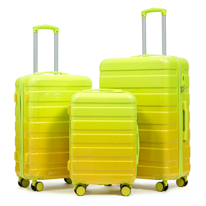 PC Spinner Wheel Luggage Set with 360° Wheels - Green + Yellow, photo 20 of 26