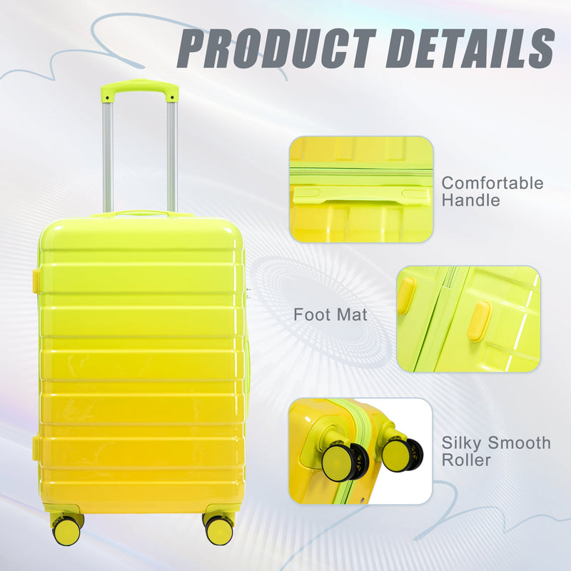 PC Spinner Wheel Luggage Set with 360° Wheels - Green + Yellow, photo 4 of 26