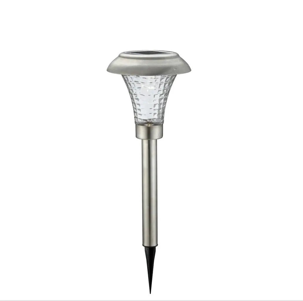 High-End 8 Pack Solar Pathway Lights Glass Stainless Steel Warm White, Auto On/off 15 Lumen by Outdoor Solar Outlet