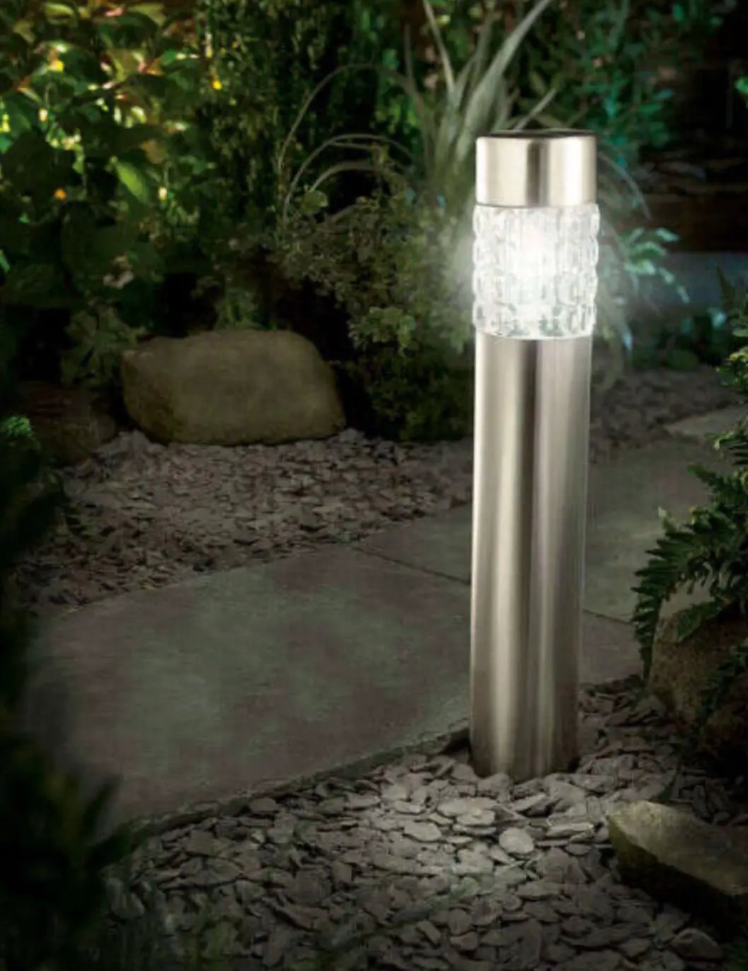 High End Modern Stainless Steel Solar Powered LED Bollard Pathway Light -15 Pack by Outdoor Solar Outlet
