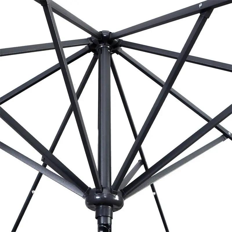 High Quality 10 Ft Patio Solar Umbrella with Crank Solar-powered LED Lights 8 Firm UV Protective Outdoor Patio Beach Umbrella by Outdoor Solar Outlet
