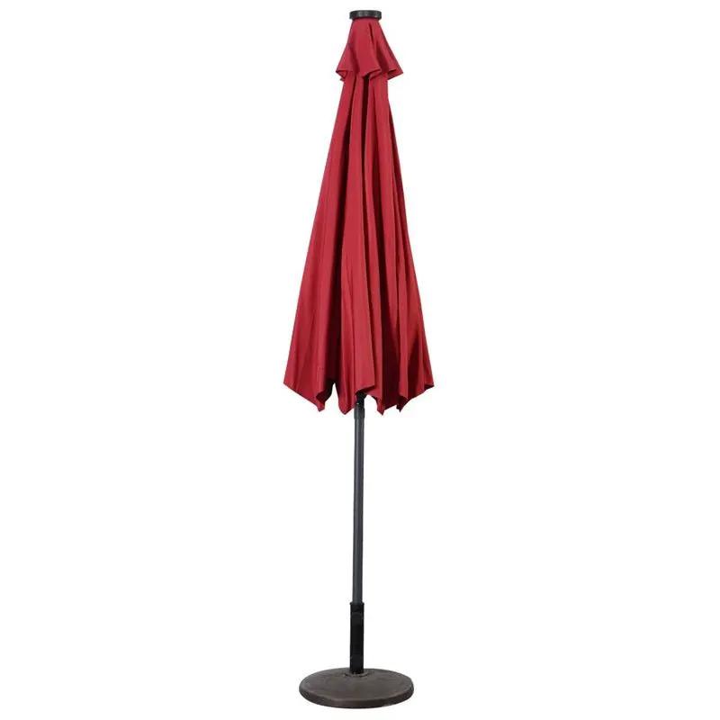 High Quality 10 Ft Patio Solar Umbrella with Crank Solar-powered LED Lights 8 Firm UV Protective Outdoor Patio Beach Umbrella by Outdoor Solar Outlet