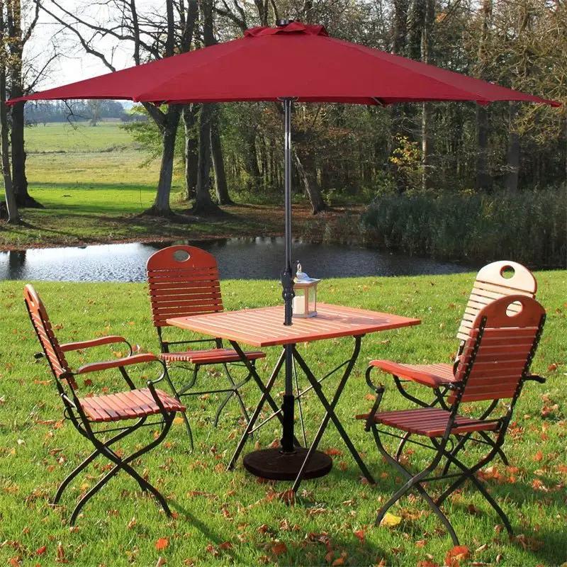 High Quality 10 Ft Patio Solar Umbrella with Crank Solar-powered LED Lights 8 Firm UV Protective Outdoor Patio Beach Umbrella by Outdoor Solar Outlet