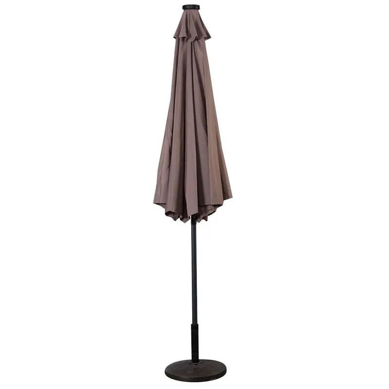 High Quality 10 Ft Patio Solar Umbrella with Crank Solar-powered LED Lights 8 Firm UV Protective Outdoor Patio Beach Umbrella by Outdoor Solar Outlet