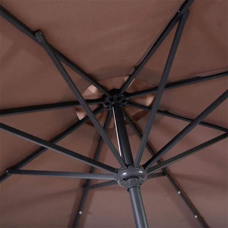 High Quality 10 Ft Patio Solar Umbrella with Crank Solar-powered LED Lights 8 Firm UV Protective Outdoor Patio Beach Umbrella by Outdoor Solar Outlet